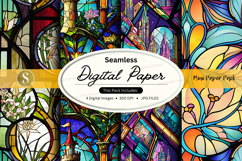 Seamless digital paper patterns floral vintage abstract back Product Image 1