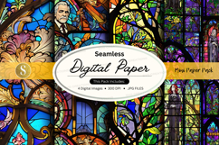 Seamless digital paper pack vintage floral textures backgrou Product Image 1