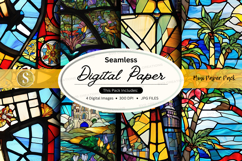 Seamless digital paper pack vintage floral textures backgrou Product Image 1