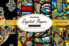 Seamless digital paper pack vintage colorful textures backgr Product Image 1