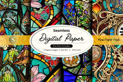 Seamless digital paper pack vintage floral textures backgrou Product Image 1