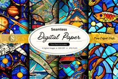 Seamless digital paper textures vintage colorful patterns ba Product Image 1