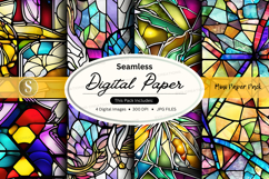 Seamless digital paper texture with colorful geometric patte Product Image 1