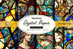 Seamless digital paper pack vintage floral textures backgrou Product Image 1