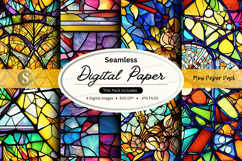 Seamless digital paper pack with vibrant geometric patterns Product Image 1
