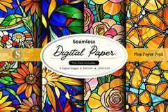 Seamless digital paper pack floral vintage patterns backgrou Product Image 1