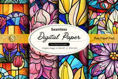 Seamless digital paper pack floral vintage patterns backgrou Product Image 1