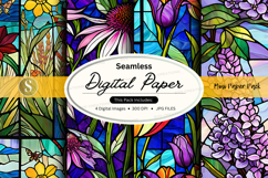 Seamless floral digital paper background with vibrant colors Product Image 1