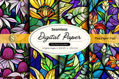 Seamless digital paper pack with vibrant floral patterns Product Image 1