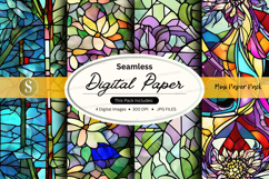 Seamless digital paper pack floral vintage pattern backgroun Product Image 1