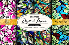 Seamless floral digital paper pack vibrant patterns backgrou Product Image 1