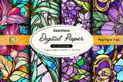 Seamless floral digital paper background texture pattern Product Image 1