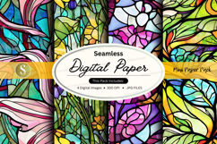 Seamless floral digital paper texture background design Product Image 1