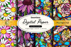 Seamless floral digital paper background texture pack Product Image 1