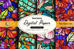 Seamless floral digital paper pack vibrant patterns backgrou Product Image 1