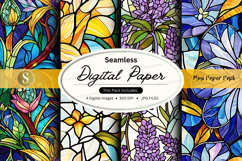 Seamless digital paper pack floral vintage patterns backgrou Product Image 1