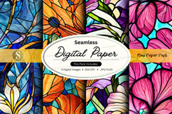 Seamless digital paper pack floral watercolor textures Product Image 1