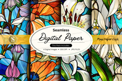 Seamless digital paper textures floral vintage colorful back Product Image 1