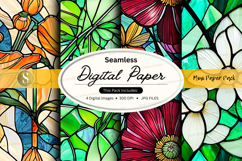 Seamless floral digital paper textures pack background Product Image 1