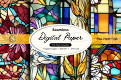 Seamless digital paper pack with vibrant geometric patterns Product Image 1