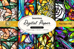 Seamless digital paper texture pack with vibrant floral patt Product Image 1