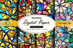 Seamless digital paper pack with vibrant geometric patterns Product Image 1