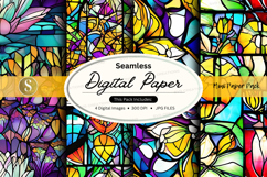 Seamless digital paper texture with colorful stained glass p Product Image 1