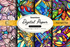 Seamless digital paper textures floral boho colorful pattern Product Image 1