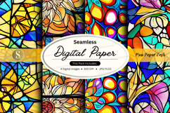 Seamless digital paper texture with vibrant geometric patter Product Image 1