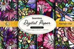 Seamless floral digital paper pack vintage background textur Product Image 1