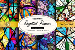 Seamless digital paper pack floral watercolor textures backg Product Image 1