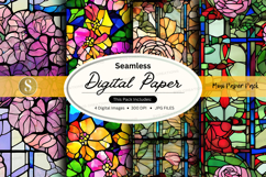 Seamless digital paper patterns floral colorful textures Product Image 1
