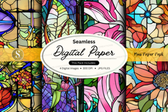 Seamless digital paper patterns floral vintage design backgr Product Image 1