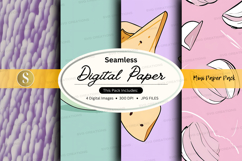 Seamless digital paper textures with craft tools and mockups Product Image 1