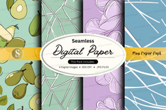 Seamless digital paper pack with floral watercolor textures Product Image 1