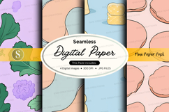 Seamless digital paper texture mockup with floral design Product Image 1