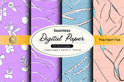 Seamless digital paper pack floral textures background Product Image 1