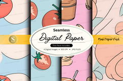 Seamless digital paper pack with fruit and kitchen theme Product Image 1