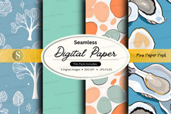 Seamless digital paper pack with floral and marble textures Product Image 1