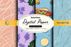 Seamless digital paper pack with floral burger design Product Image 1