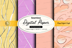 Seamless digital paper pack with floral patterns and texture Product Image 1
