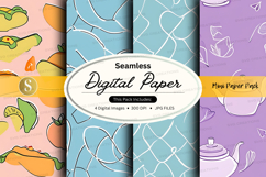 Seamless digital paper pack with fruit and floral patterns Product Image 1