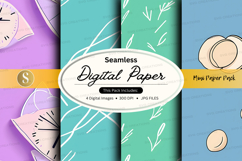 Seamless digital paper pack with pastel textures and mockups Product Image 1