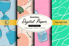 Seamless digital paper pack with floral and geometric patter Product Image 1