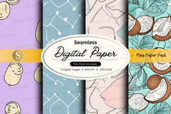 Seamless digital paper textures pack with floral and geometr Product Image 1