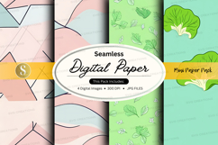 Seamless digital paper textures with floral and gold foil de Product Image 1