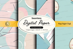 Seamless digital paper texture with pastel geometric pattern Product Image 1