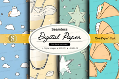 Seamless digital paper pack with soft textures and pastel de Product Image 1