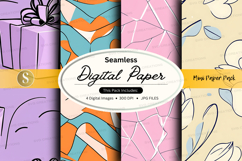 Seamless digital paper pack with gift boxes and patterns Product Image 1