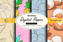 Seamless digital paper pack with tropical fruit patterns Product Image 1